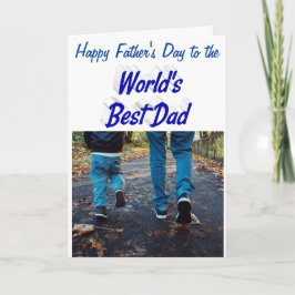 Fotblått kort för bästa Pappa Fars dag