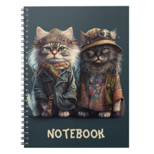 Fotbok för foto till foto till Hippy Cat Spiral Anteckningsbok