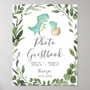 Fotboksskylt för mamma Baby dinosaur Baby Shower Poster