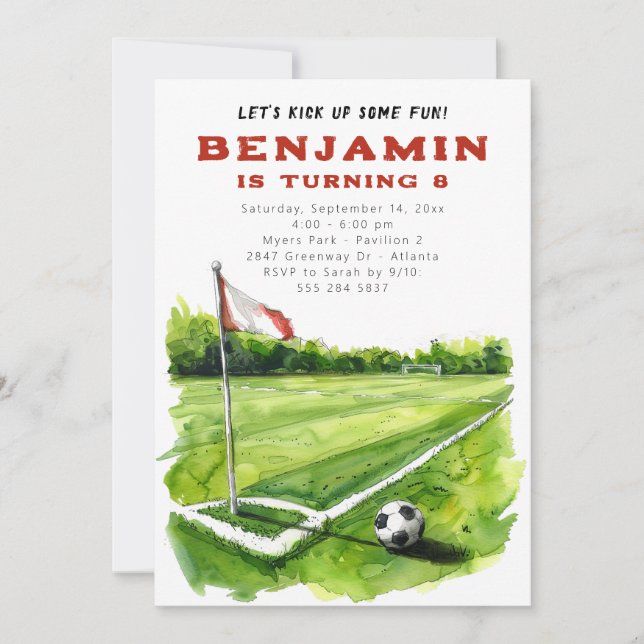 Fotbol Födelsedagsfest inbjudan - Futbol Birthday (Framsida)