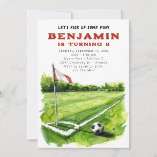 Fotbol Födelsedagsfest inbjudan - Futbol Birthday