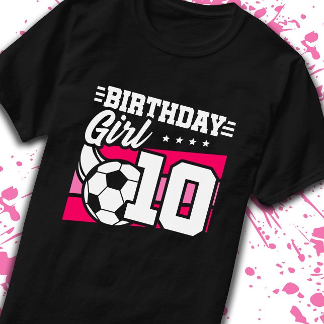 Fotboll 10 år gammal flicka 10:e födelsedagen t shirt (Skapare uppladdad)