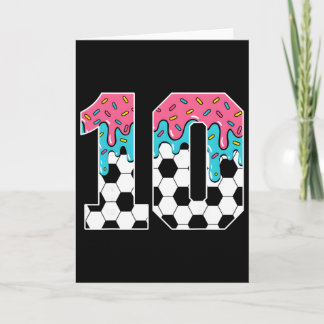 Fotboll 10-årig Glass Dropp Ungdom 10-års Födelsed Kort