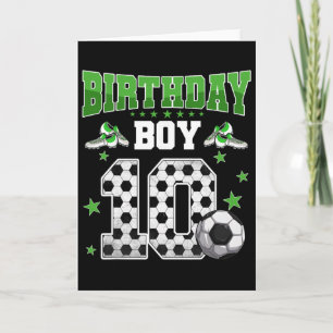 Fotboll 10-års födelsedag pojke 10 år gammal sport kort