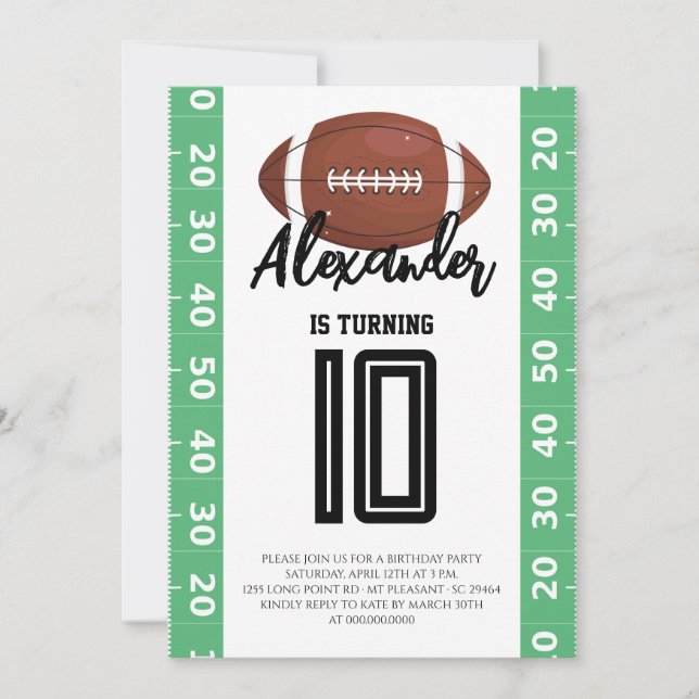 Fotboll 10-årsdag inbjudningar (Framsida)