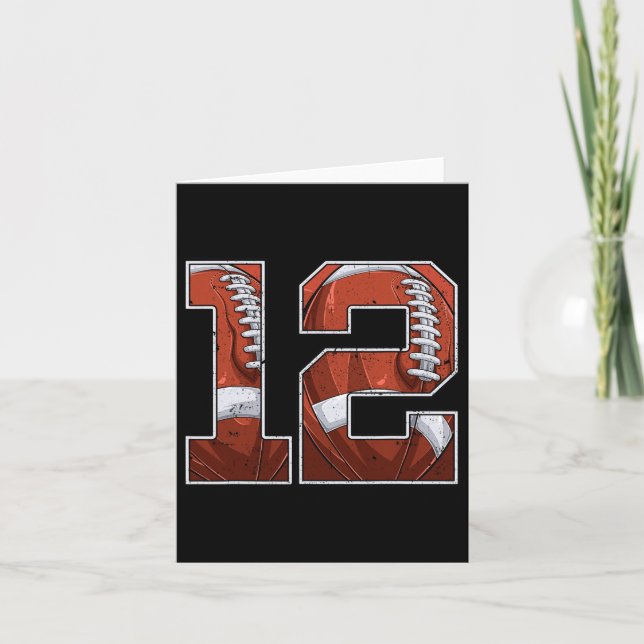 Fotboll 12:e Birthday Boy Tolv 12 år gammal bda Kort (Framsida)