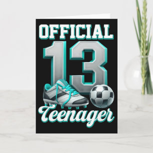 Fotboll 13 år gammal födelsedags pojke tretton off kort