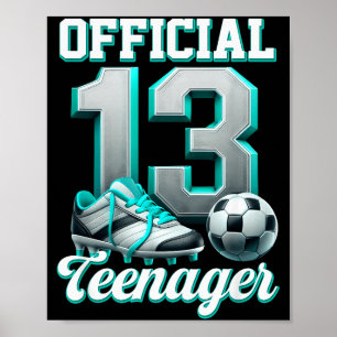 Fotboll 13-årig födelsedags pojke tretton tonåring poster