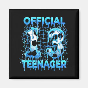 Fotboll 13-årsdag Glass Drip Officiell Tonåring Magnet