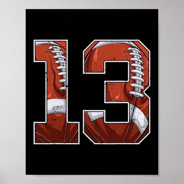 Fotboll 13:e födelsedag 13 år gammal B Poster (Framsidan)