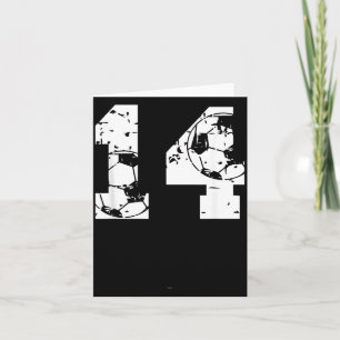 Fotboll 14-årsdag 14 år gammal boll nummer kid kort