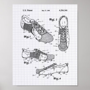 Fotboll 1980 Patent Art - Lintade peper Poster
