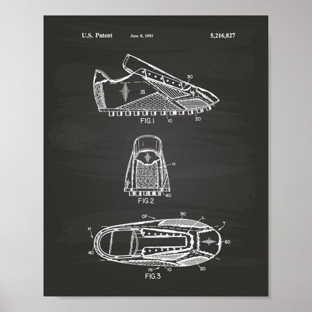 Fotboll 1993 Patent Art - Chalkboard Poster (Framsidan)
