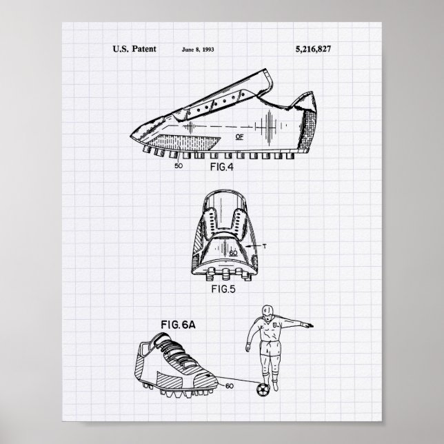 Fotboll 1993 Patent Art - Lintade peper Poster (Framsidan)