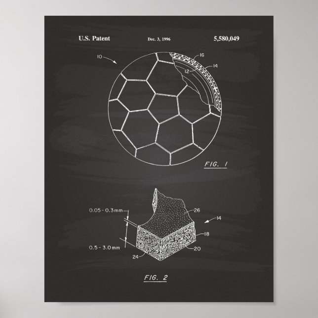 Fotboll 1996: Patent Art - Chalkboard Poster (Framsidan)