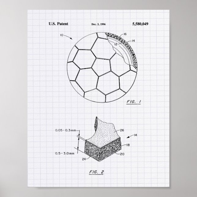 Fotboll 1996: Patent Art - Lintade peper Poster (Framsidan)