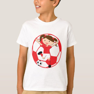 Fotboll 1 och Boll Red and White Tee Shirt