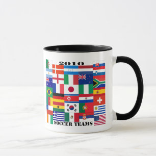 Fotboll 2010 Teams flaggor Mugg