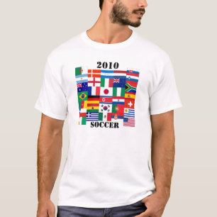 Fotboll 2010 Teams flaggor Tee Shirt