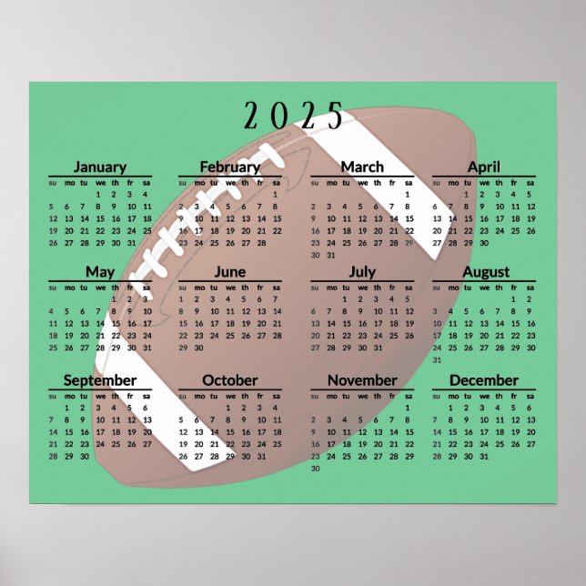 Fotboll 2025 Kalender Affisch (Framsidan)