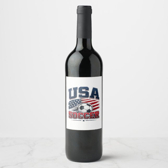 Fotboll 2026 USA Vinflaska Etikett (Framsida)