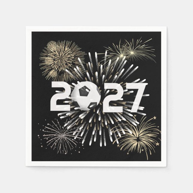Fotboll  2027 Nyårsfest Pappersservett (Framsidan)