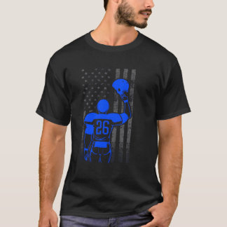 Fotboll 26, Flagga för blå fotbollsspelare med hjä T Shirt