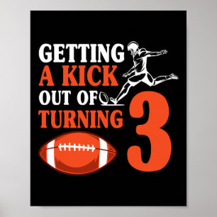 Fotboll 3:e Födelsedagsfesten Kick Team Player Spo Poster