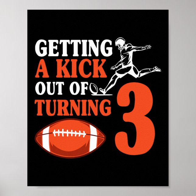 Fotboll 3:e Födelsedagsfesten Kick Team Player Spo Poster (Framsidan)