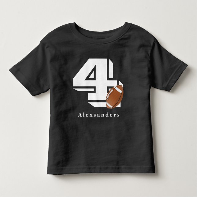 Fotboll 4-års födelsedag namn och ålder pojkar fli t shirt (Framsida)