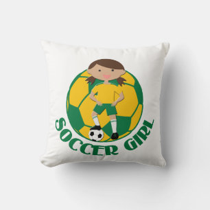 Fotboll 4 och Boll Grönt och Gult v2 Kudde