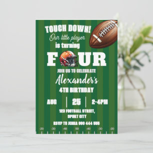 Fotboll 4e födelsedagen American Sports Touch Down Inbjudningar