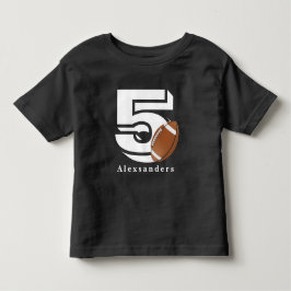 Fotboll 5 Födelsedagsnamn och ålder barn pojke fli T Shirt