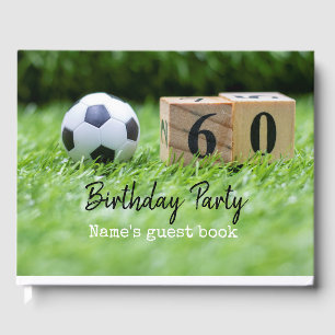 Fotboll 60 år med boll och nummer 60 g gästböcker