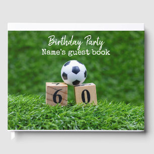Fotboll 60 år med boll och nummer 60 gästböcker