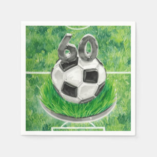 Fotboll 60-årsdag med bollar på grönt pappersservett