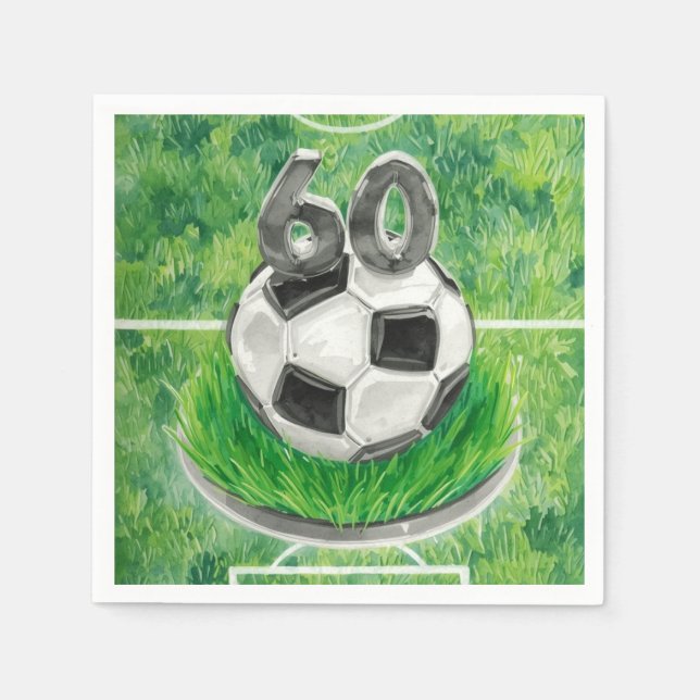 Fotboll 60-årsdag med bollar på grönt pappersservett (Framsidan)