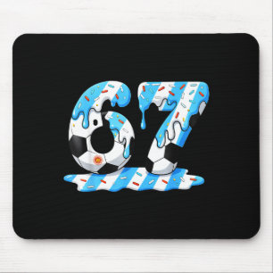 Fotboll 67 Argentina Flagga Sex Sju Rolig Gen Alph Musmatta