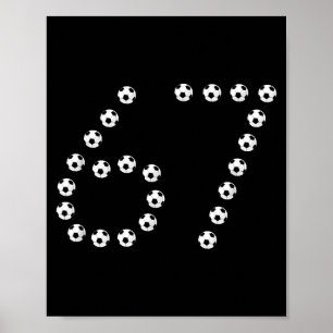 Fotboll 67 Nummergrafik _ Sporttröja Sex Sju Poster