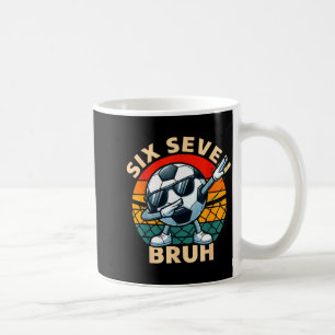 Fotboll 67 Sex Sju Bruh Dab Meme Cool Retro Rollig Kaffemugg
