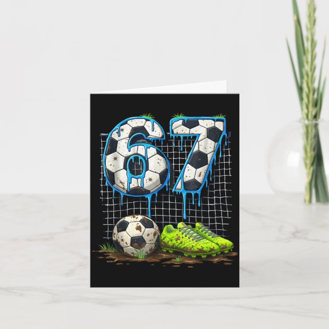 Fotboll 67 sex sju rolig gen alpha meme drip  kort (Framsida)