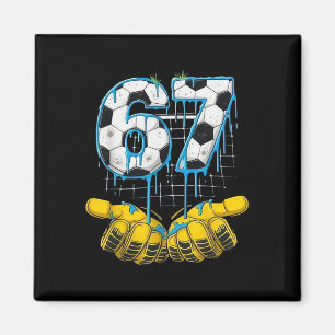 Fotboll 67 Sex Sju Roliga Gen-alpha Meme Drip Barn Magnet