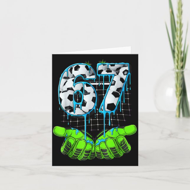 Fotboll 67 Sex Sju Roligt Gen Alpha Meme  Kort (Framsida)