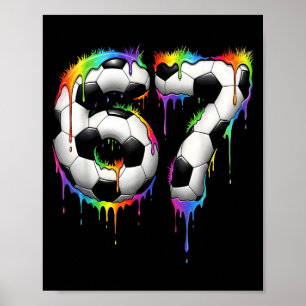 Fotboll 67 Sex Sju Roligt Gen Alpha Meme Regnbåge Poster