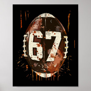 Fotboll 67 Six Seven Alpha Slang 6 7 Meme Barn Te Poster