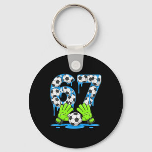 Fotboll 67 Six Seven Gen Alpha Meme Dropp 67 Glass Nyckelring