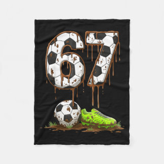 Fotboll 67 Six Seven Meme Pojkar Tonåringar Barn G Fleecefilt