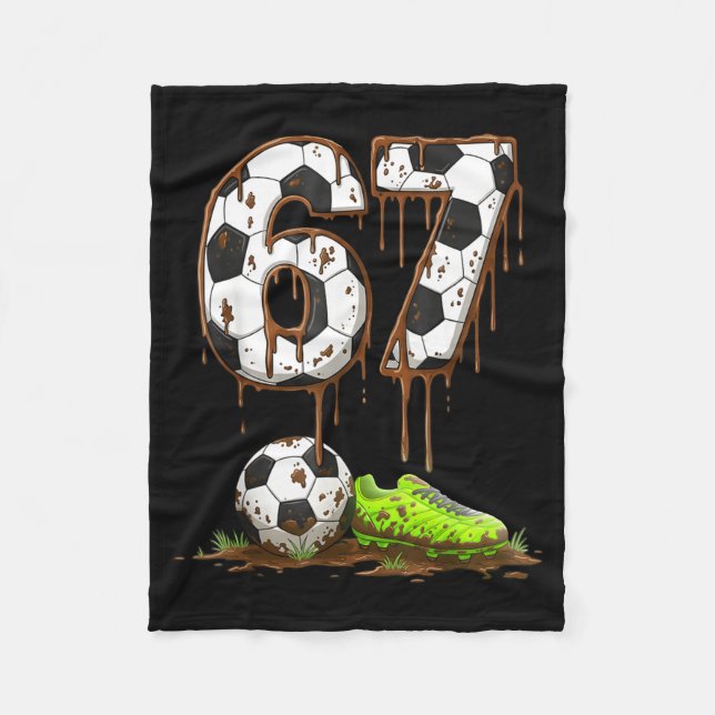 Fotboll 67 Six Seven Meme Pojkar Tonåringar Barn G Fleecefilt (Framsidan)
