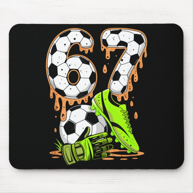 Fotboll 67 Six Seven Meme Pojkar Tonåringar Barn G Musmatta (Framsidan)