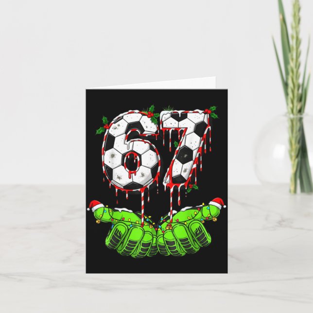 Fotboll 67 Six Seven Rolig Gen Alpha Meme Drip Chr Kort (Framsida)